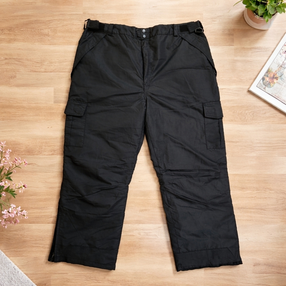 SWISS TECH Black Insulated Ski Snow Cargo Pants Size 2XL 44-46